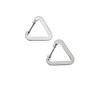 New Style Triangle Shape Aluminum Hook Flat Carabiner Clip for Keychain Logo Customized