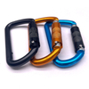 Promotional Keychains Carabiners 5KN Safety D Shape Aluminum Clip Heavy Duty Screw Locking Strap Hook Carabiner Double Locking