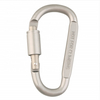 Wholesale Promotional Aluminum Climbing Carabiner Matte Black Sliver Flat Carabiner Logo Customized