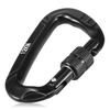 10KN Black Laser Logo Wiregate Screw Hook Metal Spring Clip Lightweight Hammock Swing Clip Custom Carabiner
