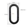 High Quality 40*80MM Steel Snap Hook Straight BlackCarabiner for Climbing
