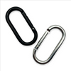 Black Silver 4.4mmx50mm Runway Type Shape Aluminum Snap Hook Carabiner Clip