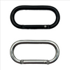 Black Silver 4.4mmx50mm Runway Type Shape Aluminum Snap Hook Carabiner Clip