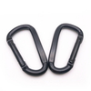 BT-244A 9kn Black Iron Flat D Type Steel Carabiner Snap Hook Karabin Electroplate Black Metal Fitness Hammock Metal Snap Hook