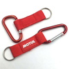 Promotional Terylene Webbing Aluminum D Shape Small Carabiner Clip Hook Carabiner Keychain Custom Logo Key Strap