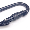 BT-2441 Metal Galvanized Oval Heavy Industry Safety Screw Hook Locking Big 25kn Self-locking Carabiner Black Metal Hook