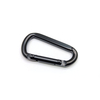25KN D-Shape Screw Lock Swivel Carabiner Matt Black Flat Steel Snap Hook Steel Hook for Hammock Hiking Yoga Outdoor