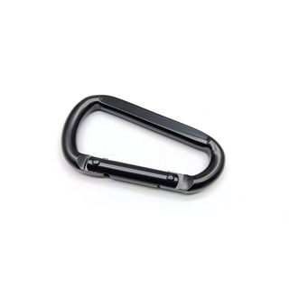 25KN D-Shape Screw Lock Swivel Carabiner Matt Black Flat Steel Snap Hook Steel Hook for Hammock Hiking Yoga Outdoor