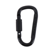 Factory Price New 7mm D Type Carabiner Black Snap Hook with Aluminum Bolt Snap Hook Logoblack Carabiner