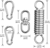 Ultra Strong Hammock Chair Hanging Kit 600 LB Capacity Hammock Hooks Heavy Duty Stainless Steel Spring Snap Hook Carabiner