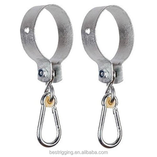 BT-A667 Rigging Hardware Pair of Galvanized Metal Swing Fixings Round Swing Fixing With Carabiner Hook Swing Hanger