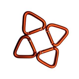 70mm Orange Triangle Aluminum Carabiner Hooks Dog Leash Aluminum Carabiner Quick Keychain Link Bag Strap Buckle