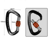Heavy Duty D Shape Custom Carabiner Black Aluminum Carabiner 25kn Swivel Rated Carabiners Locking