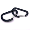 40mm 80mm Black Wire Gate Large Mini Aluminum Alloy Carabiner D Shape Black Clip Hook Keychain Carabiner