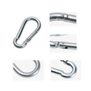 BT-245 Bulk Steel Carabiner Chrome Silver Carabiner Clip Galvanized 8*80mm Zinc Spring Clips Plated Karabiner Snap Hook