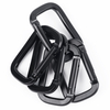 Oxidation Keychain Aluminum Flat Hooks Carabiner 50mm Black Locking Square Carabiner With Strap
