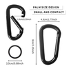 BT-244A 9kn Black Iron Flat D Type Steel Carabiner Snap Hook Karabin Electroplate Black Metal Fitness Hammock Metal Snap Hook