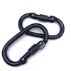 BT-2441 Metal Galvanized Oval Heavy Industry Safety Screw Hook Locking Big 25kn Self-locking Carabiner Black Metal Hook