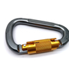 Outdoor 28kn Oxdized Aluminum 7075 Tension Automatic Locking D Shape Metal Tree Carabiners mosquetones de escalada de 25kn