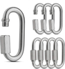 Zinc Plated Steel Threaded Quick Link Stainless Steel Oval Locking Carabiner Clip Tow Chain Quick Links