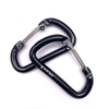 Aluminum 5KN Black Laser Logo Wiregate Metal Snap Hook Spring Clamp Hook Karabiner