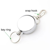 Retractable Badge Holder Reel Well Metal ID Badge Holder with Belt Clip Key Ring for Name Card Keychain