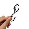 92MM Black S Hook With Locking Spring for Hanging Plants Clothes Kitchen Utensil Pots and Pans Bags