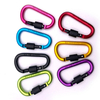 BT-A1303 80mm D Shape Outdoor Activity Black Red Yellow Blue Camping Screw Clip Hook Aluminum Carabiner
