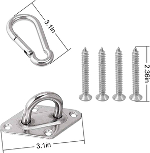 Stainless Steel Accessary Hammock Hooks Heavy Duty with Screw Bolts M8 1000 Lbs Capacity Use for Hammock Chairs
