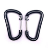 Aluminum 5KN Black Laser Logo Wiregate Metal Snap Hook Spring Clamp Hook Karabiner