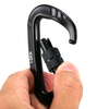 10KN Black Laser Logo Wiregate Screw Hook Metal Spring Clip Lightweight Hammock Swing Clip Custom Carabiner