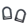 Black Zinc Alloy D-type Buckle 38MM Webbing Carabiner for Keychain Hiking Climbing