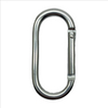 Black Silver 4.4mmx50mm Runway Type Shape Aluminum Snap Hook Carabiner Clip