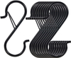 92MM Black S Hook With Locking Spring for Hanging Plants Clothes Kitchen Utensil Pots and Pans Bags