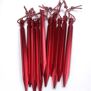 Top Selling High Quality Red Small Metal Pegs Metal With Custom Logo Tent Pegs