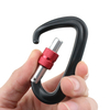 BT-L17 Black 12KN Aluminum Rock Climbing Safety Carabiner D Shape Locking Screw Carabiners
