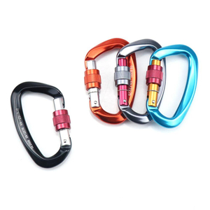 Safety auto Locking Carabiner Karabiner with EN certificate aluminium snap hook camping outdoor mosquetones de escalada de 25kn