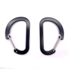 40mm 80mm Black Wire Gate Large Mini Aluminum Alloy Carabiner D Shape Black Clip Hook Keychain Carabiner