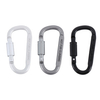 Factory Price New 7mm D Type Carabiner Black Snap Hook with Aluminum Bolt Snap Hook Logoblack Carabiner