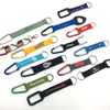 Promotional Terylene Webbing Aluminum D Shape Small Carabiner Clip Hook Carabiner Keychain Custom Logo Key Strap