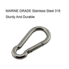 BT-245 Carabiner Safety Metal Carabine Snap Hook Mousqueton M5 Stainless Steel 304/316M Carabiner Spring Hook