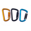 Promotional Keychains Carabiners 5KN Safety D Shape Aluminum Clip Heavy Duty Screw Locking Strap Hook Carabiner Double Locking