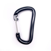 Aluminum 5KN Black Laser Logo Wiregate Metal Snap Hook Spring Clamp Hook Karabiner