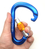 High Quality 25KN Aluminum Hook with Lock Industrial Widely Used Fasteners Carabiner Clips for Climbing/Hiking/Hammock