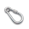 BT-2450S 8*80 Metal Safety Heavy Duty Stainless Steel 316 Spring Snap Clip Carabiner Hook With Screw Eyelet