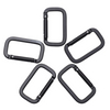 Oxidation Keychain Aluminum Flat Hooks Carabiner 50mm Black Locking Square Carabiner With Strap
