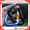 BT-2458 D Shaped Colorful Tensile Aluminum 25KN Carabiner for Climbing Auto Locking Carabiner Spring Gate