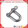 Mini Shackles AISI 304 316 Stainless Steel European Type D Shackle