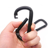 BT-244A 9kn Black Iron Flat D Type Steel Carabiner Snap Hook Karabin Electroplate Black Metal Fitness Hammock Metal Snap Hook