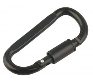 Wholesale Promotional Aluminum Climbing Carabiner Matte Black Sliver Flat Carabiner Logo Customized